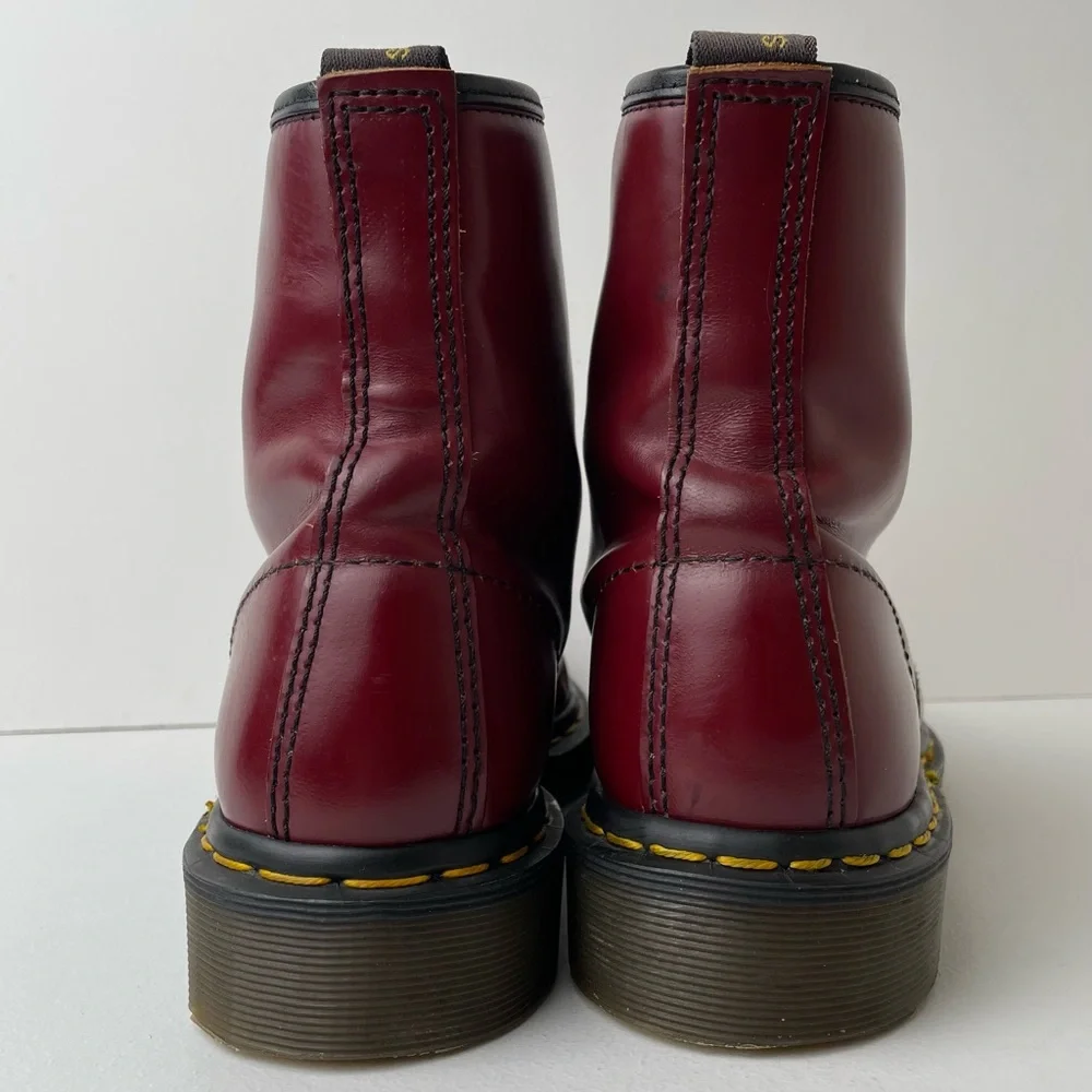 Vintage Dr. Martens 1460 Red Smooth Leather Boots UK 8 - Picture 11 of 16